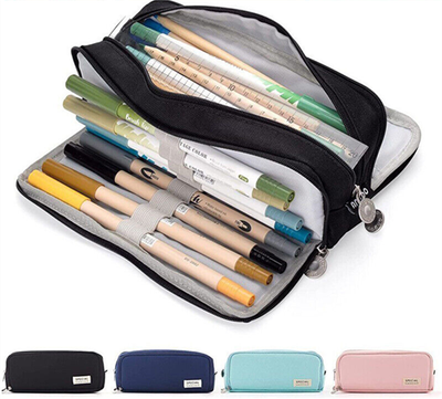 Case For Girls Boys Large Pencil Cases Big Capacity With 3 Compartments