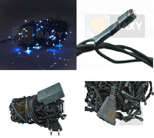 CAVO LUCI 300 LED DECORAZIONI NATALIZIE ALBERO ESTENDIBILE 8 PROGRAMMI BLU