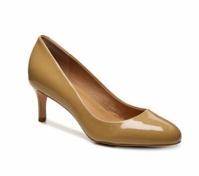 New Corso Como Linnden Beige Patent Leather High Heels 9 $99 Tan Round Toe Pump