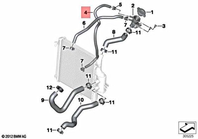 New BMW Genuine K18 K19 0132 0134 0C15 0C14 Coolant Hose 17121712744