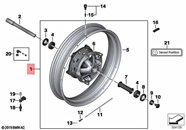 New Genuine BMW Front Wheel Cross Spoke Rim Gold - R1250GS New Genuine BMW Front Wheel Cross Spoke Rim Gold - R1250GS
