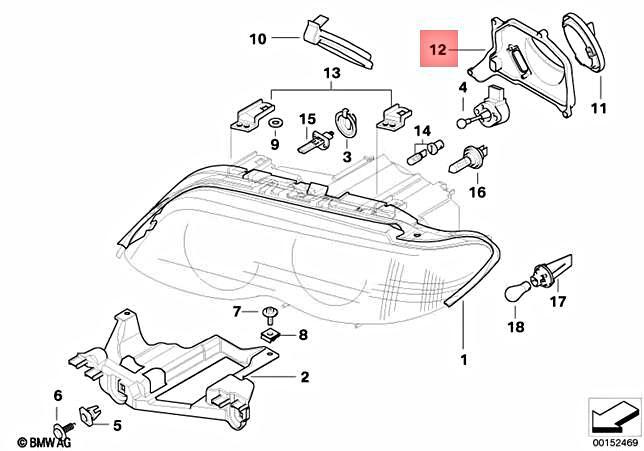 Genuine BMW E53 SUV Covering Cap Low Beam Right OEM 63126927796 | eBay 