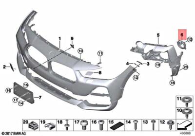 Genuine BMW F39 X2 16d 18d 18dX 18i Adapter Fog Light Halogen Right 51117444926