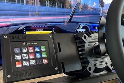 StreamDeck MK2 Mount to Fanatec gt DD Pro & csl DD DIY Kit, SimRacing - Black