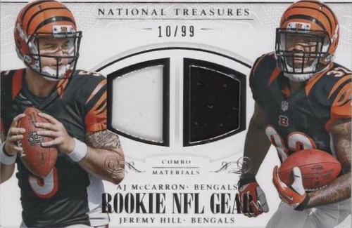 2014 Panini National Treasures A.J. McCarron Jeremy Hill #RGC-AJ