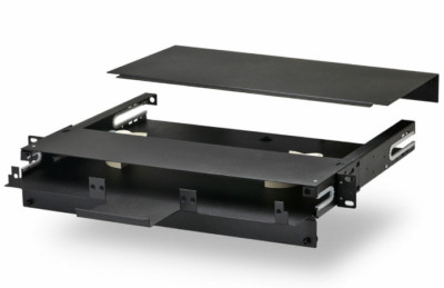 Fiber Optic 1RU Rack Mount Patch Panel Enclosure LIU Holds 3 LGX Adapter Plates