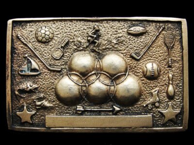 KC15131 Cool Vintage Anni 70 **Vari Sport** Fibbia Per Cintura Senza Nome