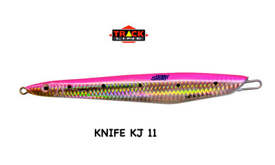 VERTICAL JIG KNIFE 150 GR COLOR KJ11 PINK SILVER TRACK LINE RICCIOLA DENTICE