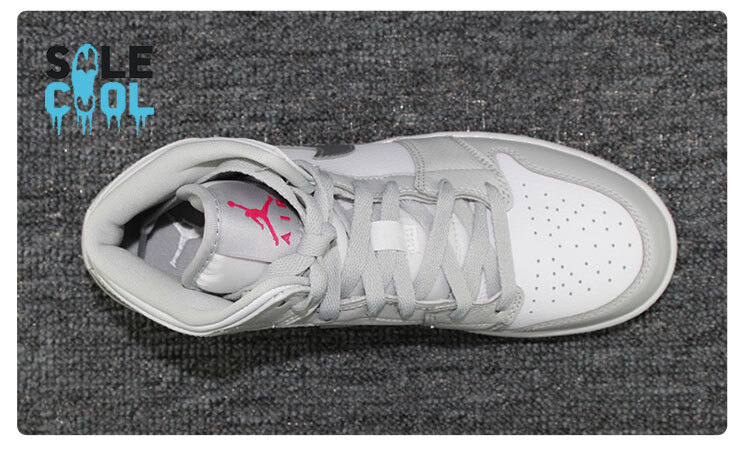 Pre-owned Jordan Nike Air  1 Mid Grey Shoes 555112-012 In White