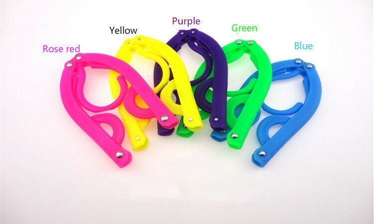 10 X Foldable Hanger Portable Folding Plastic Clothes Coat Hanger Travel Camping