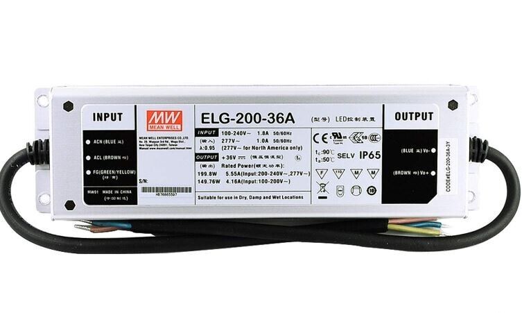 MEAN WELL ELG-240-36A LED Power Supplies 239.76W 36V 6.66A - Free Shipping