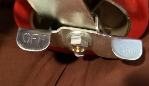 Sold together,,2 Red Brake Wheel Caster, Wheel All Swivel Heavy Duty Iron