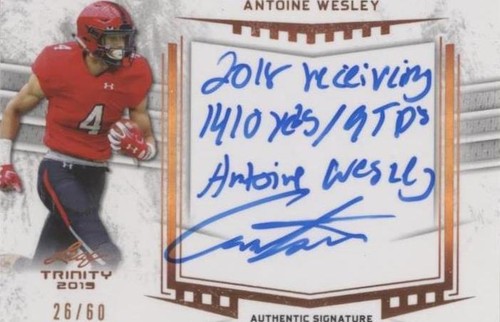 2019 Leaf Trinity Antoine Wesley #A-AW1