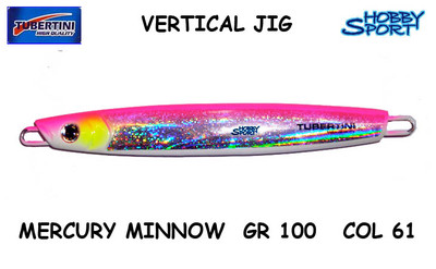 VERTICAL JIG MERCURY TUBERTINI 100 GR  COLORE 61 PINK PESCA MARE BARCA