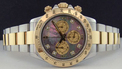 Rolex Daytona Black Mother of Pearl Diamond 116523 Rehaut WATCH CHEST