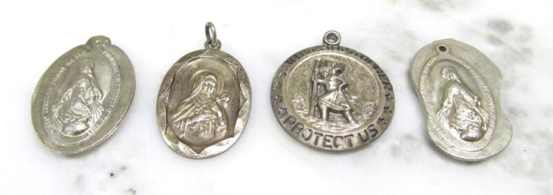 Vintage Lot of 4 Sterling Silver Religious Charms / Pendants ~ 33g ~ 8-A1409