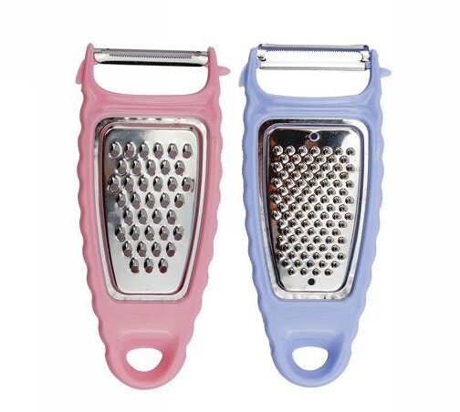 Set 2 Pezzi PelaFrutta e PelaPatate Colorato Grattugia Formaggio Plastica dfh