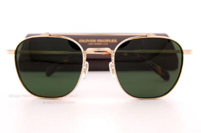 Pre-owned Oliver Peoples E  Sunglasses Mandevilleov 1294st 531171 Brushed Gold/green