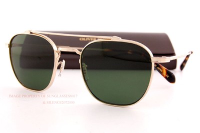 Pre-owned Oliver Peoples E  Sunglasses Mandevilleov 1294st 531171 Brushed Gold/green