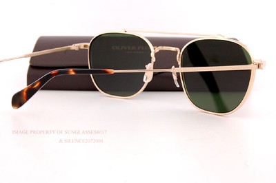 Pre-owned Oliver Peoples E  Sunglasses Mandevilleov 1294st 531171 Brushed Gold/green