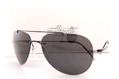 Pre-owned Silhouette Sunglasses Adventurer 8176 9140 Black/gray Polarized Titanium