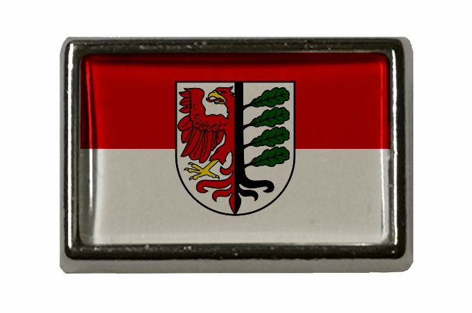 Niedersachsen Flaggen-Pin – Metall-Anstecker Mit Pferd, Ca. 17x12 Mm, Mit Clip-Verschluss