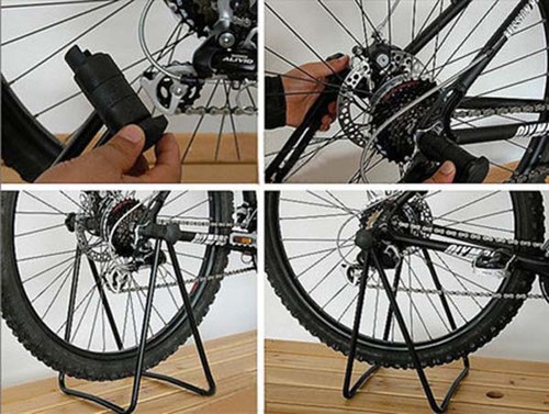New Black Folding  Bicycle Bicycle Parking Repair Floor Stand Rack Storage