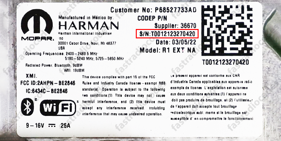 ✅CHRYSLER 200 CAR RADIO ANTI-THEFT UNLOCKING PIN CODE FOR ALL MODELS✅