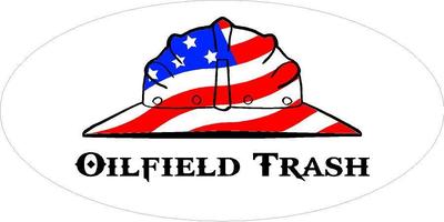 3 - Oilfield Trash US Flag Hard Hat Roughneck Toolbox Helmet Sticker H259