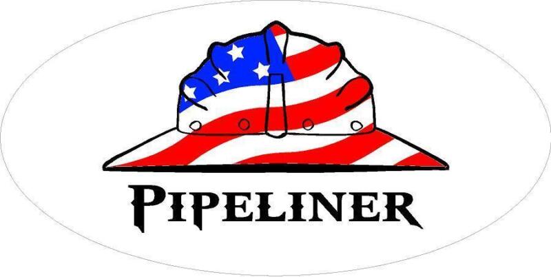3 - Pipeliner US Flag Hard Hat Union Welder Oilfield Toolbox Helmet Sticker H244
