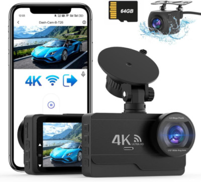 SIGRILL 4K/2K+1080P Dashcam Auto Vorne Hinten, WiFi Free 64GB... 