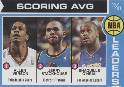 2001-02 Topps Heritage - Allen Iverson/Shaquille O'Neal/Jerry Stackhouse #145