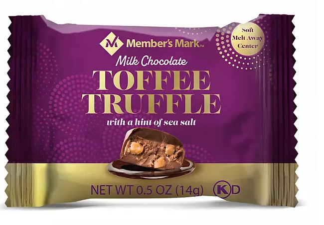 2 Packs Member's Mark Milk Chocolate Toffee Truffle with Sea Salt 19oz Each Pack