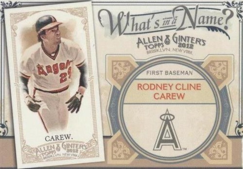 2012 Topps Allen & Ginter's - Rod Carew #WIN63