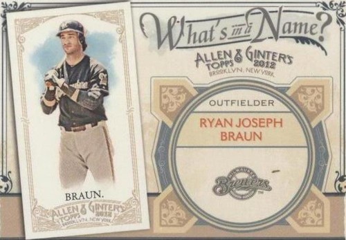 2012 Topps Allen & Ginter's - Ryan Braun #WIN6