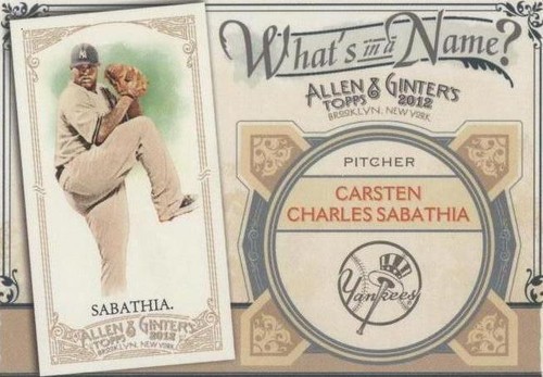 2012 Topps Allen & Ginter's - C.C. Sabathia #WIN72