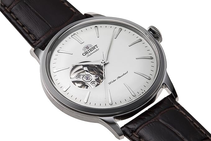 Pre-owned Orient Bambino Automatic Watch Automatic Open Heart Rn-ag0005s Men's White Silve