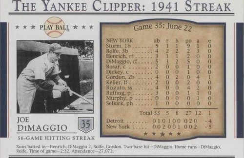 2003 Upper Deck Play Ball - Joe DiMaggio #S-35