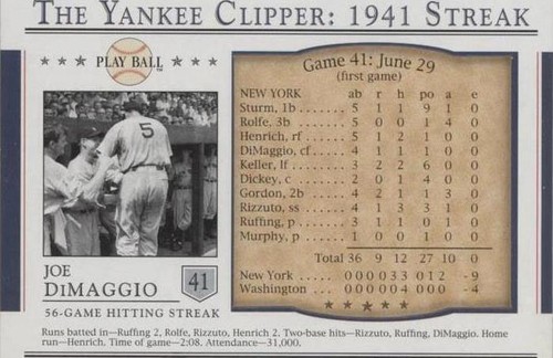 2003 Upper Deck Play Ball - Joe DiMaggio #S-41