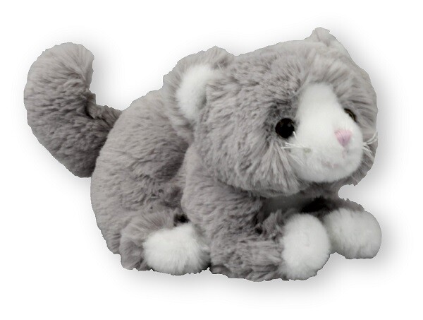 Inware Kuscheltier Schmusetier Knudeltier PlÃ¼Schtier Katze Liegend Grau 14 Cm