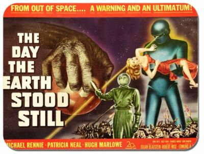 Day The Earth Stood Still Mouse Mat Vintage Movie Poster Classic Sci Fi Mousepad