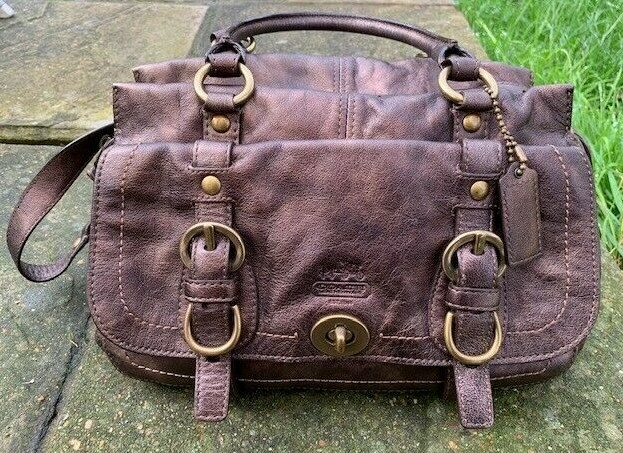 coach コーチ バッグ 65th Anniv Garcia 13203 Womans Coach Legacy Garcia Bronze Leather Handbag Satchel