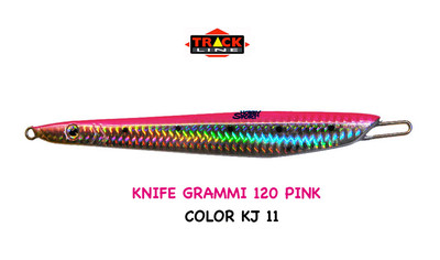 VERTICAL JIG KNIFE 120 GR COL. KJ11 PINK SILVER TRACK LINE PESCA MARE BARCA