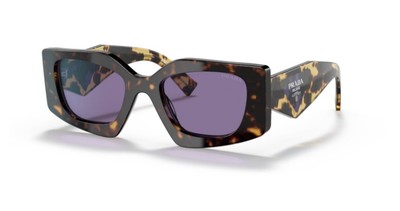 Pre-owned Prada Pr 15ys 2au05q Tortoise Violet Mirror Inter Silver 51 Mm Womens Sunglasses In Violet Mirror Internal Silver