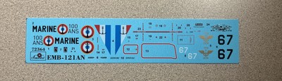 Amodel EMB 121AN Xingu Airplane Model Kit Scame 1/72 DECAL ONLY