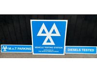 Classic Car MOT Sign Vehicle Testing Station Man Cave Barn Find
