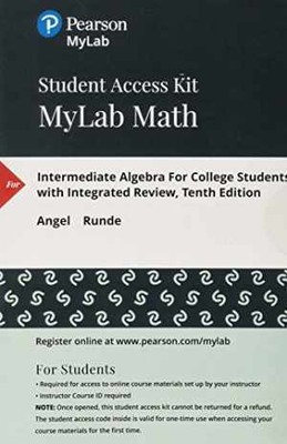 Intermediate Algebra for - Printed Access Code, by Angel Allen; Runde - New a
