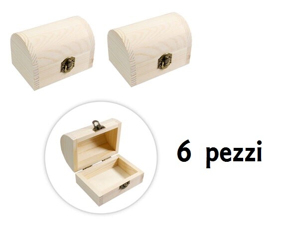 Set 6 Scatoline In Legno Decoupage Portagioie Scatola Cofanetto Bauletto dfh