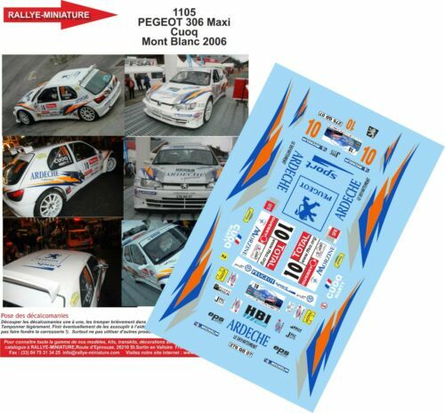Décalcomanies 1/12 Peugeot 306 Maxi – Sébastien Loeb – Rallye Du Mont Blanc 2021