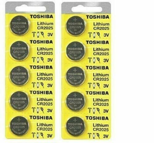 10 New Original Toshiba CR2025 CR 2025 3V LITHIUM BATTERY BR2025 Watch EXPR 2032